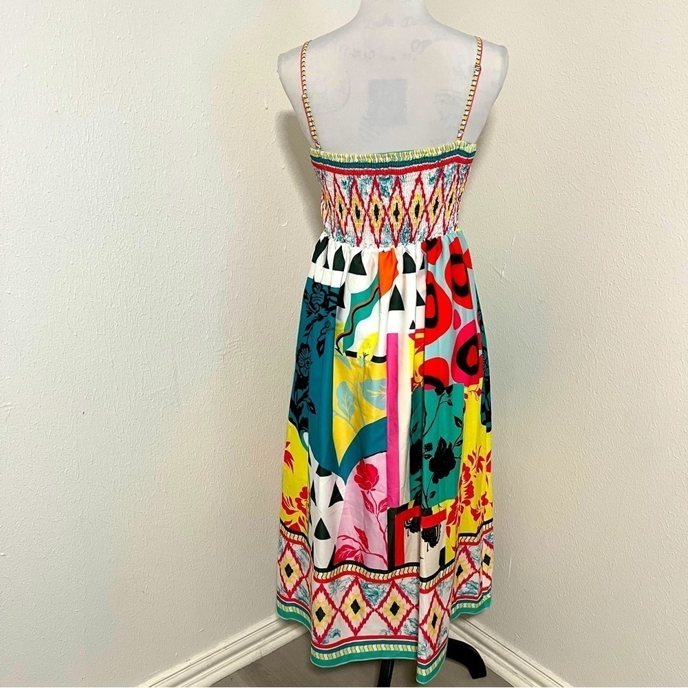 Emery Rose Women’s Medium Geo Print Cami Dress Sleeveless Inner Lining Adj Strap - Picture 5 of 9